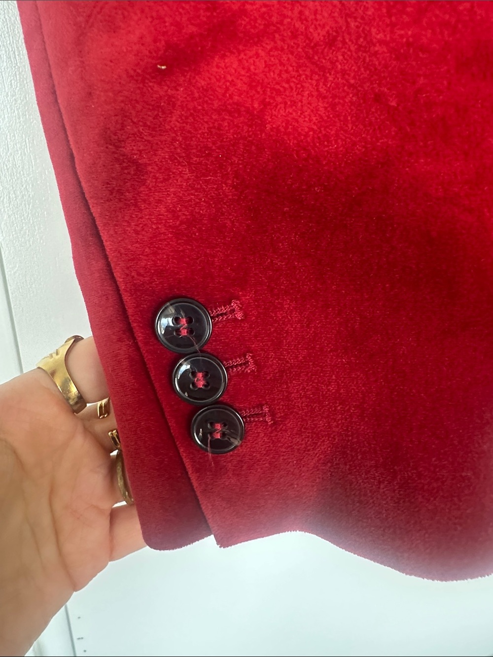ba&sh Red Velvet Single-Button Blazer - Picture 5 of 9